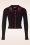 Vixen - Rose embroidery collar cardigan in zwart 2