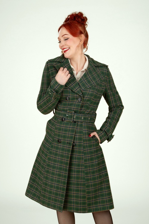 Vixen - Polly Plaid jas in groen