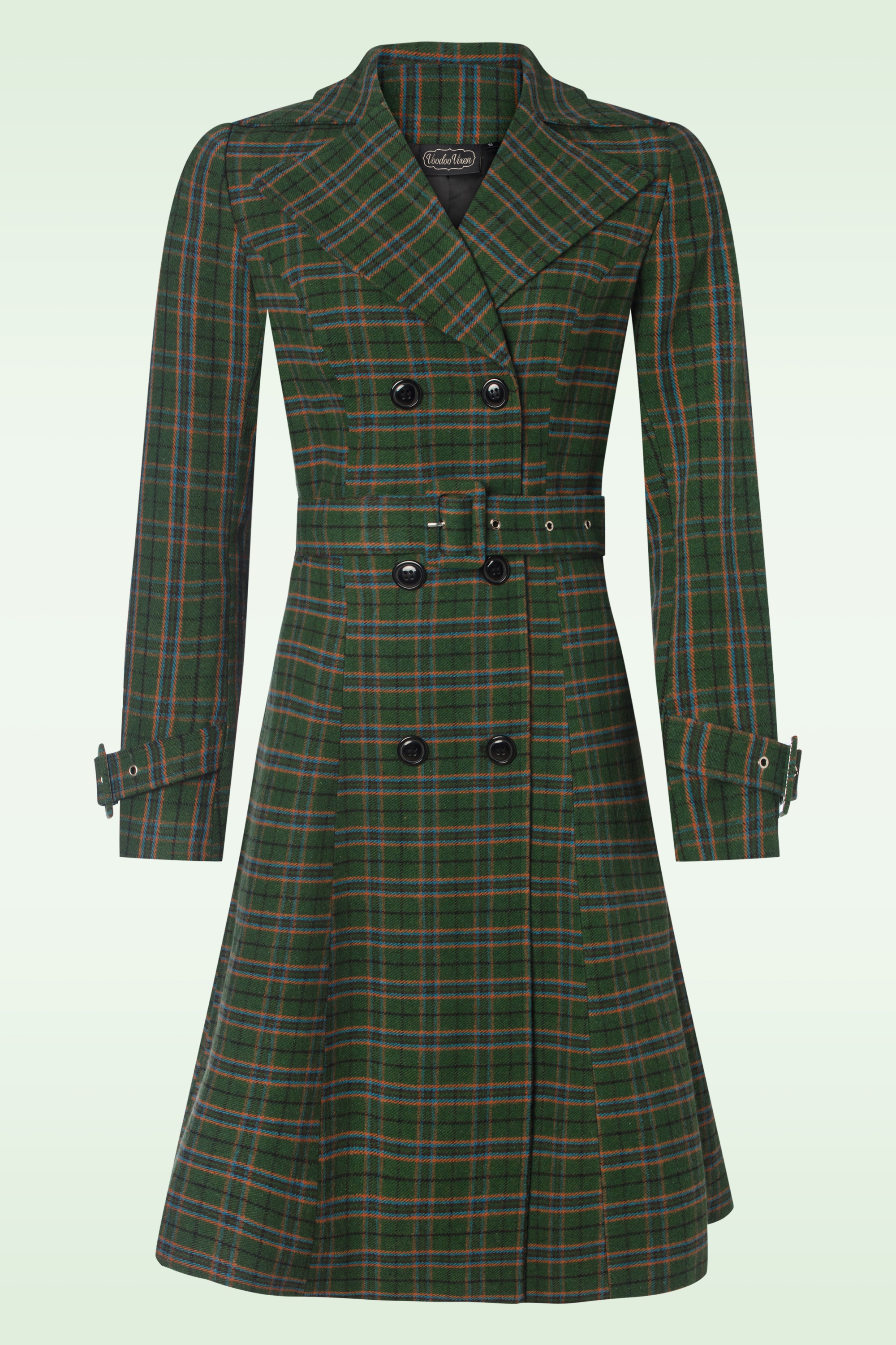 Vixen - Polly Plaid jas in groen 2