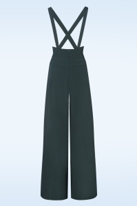 Vixen - Wide leg suspender pantalon in donkergrijs 4