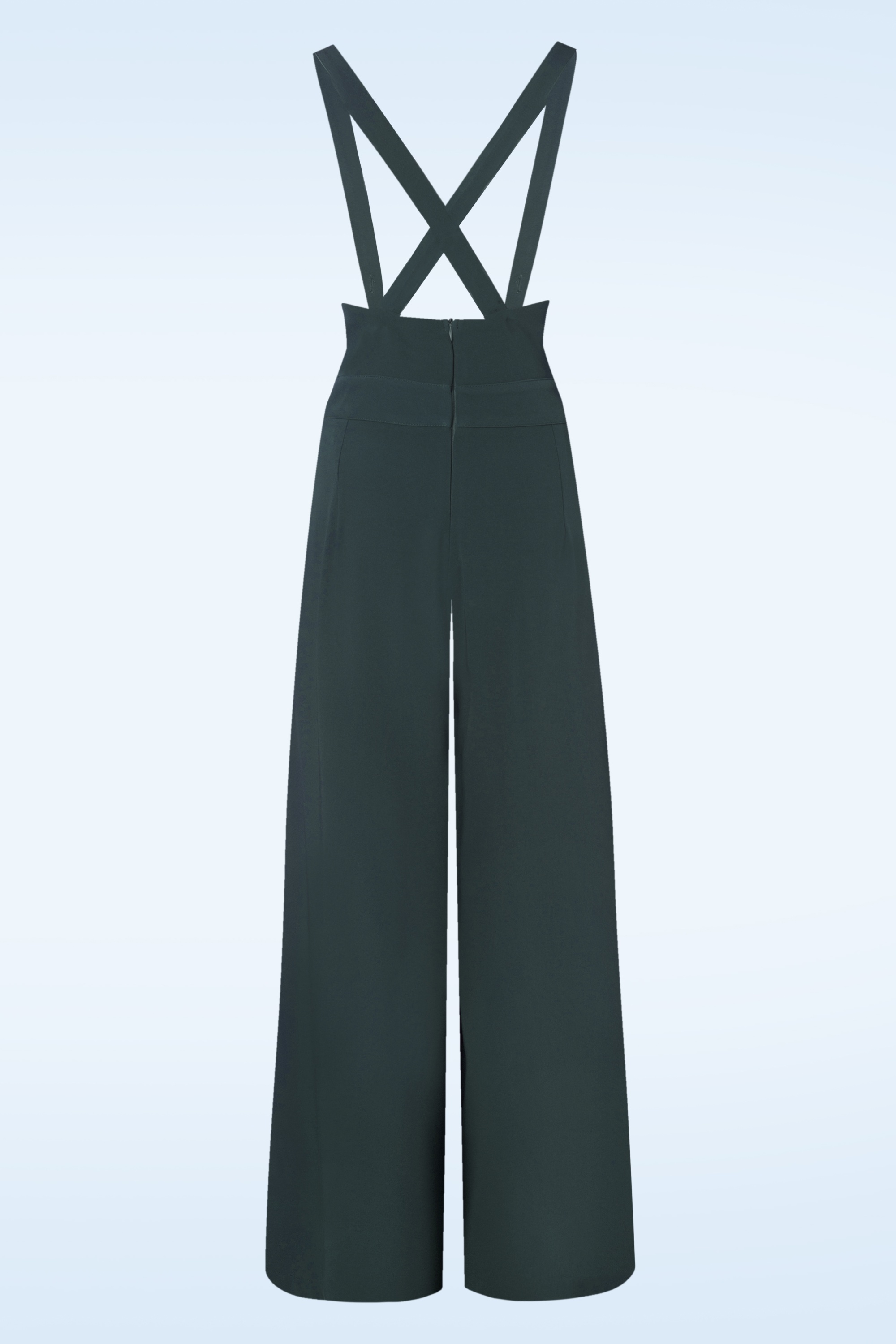 Vixen - Wide leg suspender pantalon in donkergrijs 4