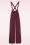 Vixen - Wide leg suspender pantalon in wijnrood 4