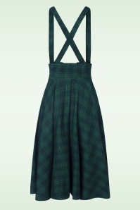 Vixen - Plaid suspender swing rok in groen 3