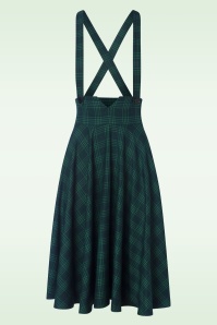 Vixen - Plaid suspender swing rok in groen