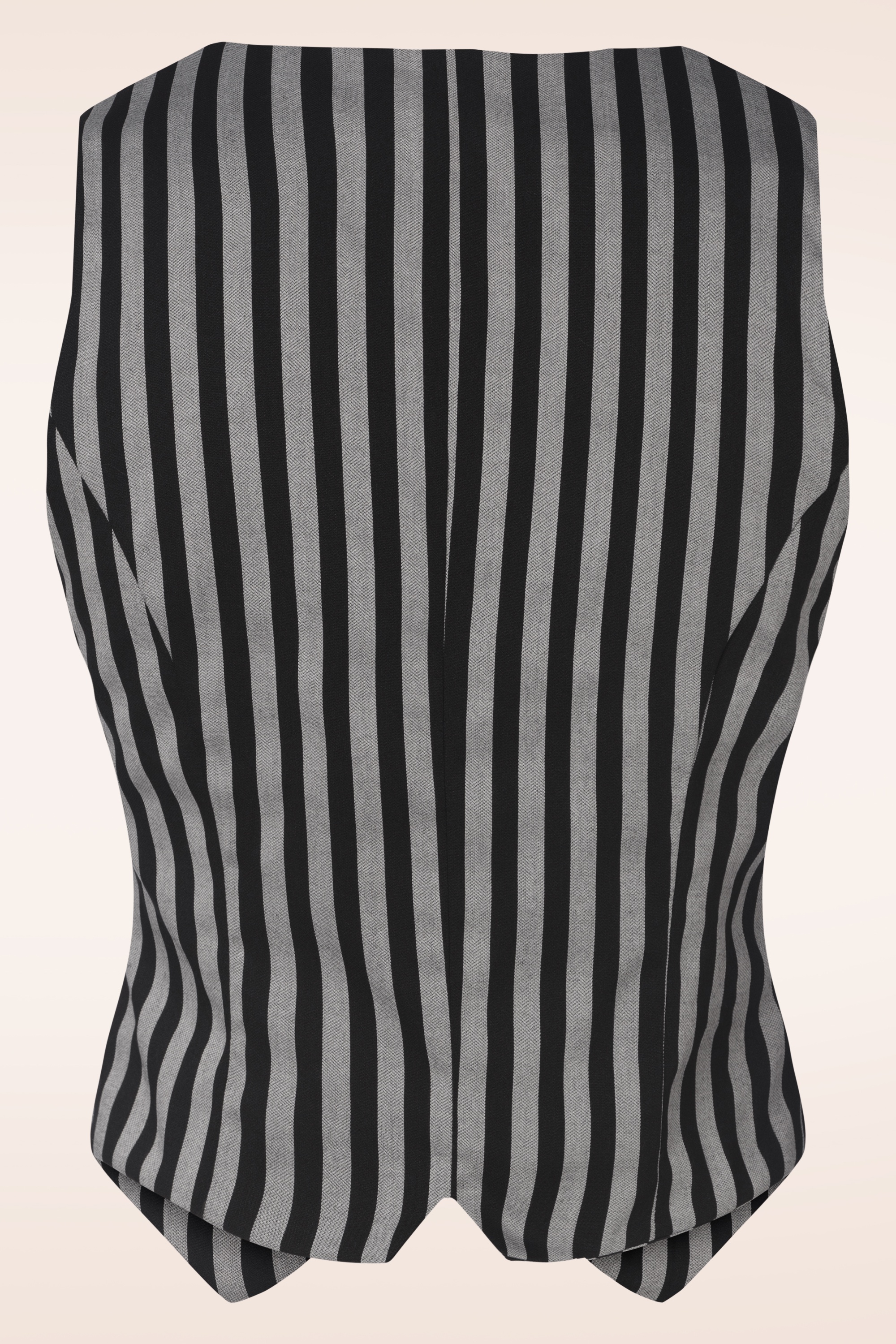 Vixen - Striped Button Up gilet in zwart en grijs 4