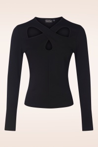 Vixen - Criss cross top in zwart 2