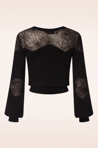 Vixen - Spiderweb mesh sweater in zwart 4