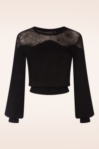 Vixen - Spiderweb mesh sweater in zwart 2