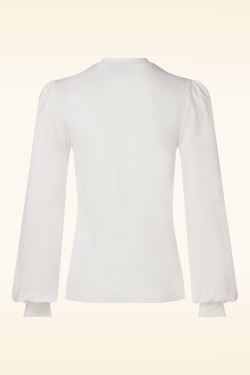 Vixen - Long sleeve jersey top in wit 2