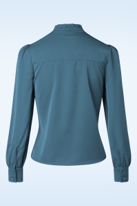 Vixen - Tia Tie Neck blouse in duifblauw 3