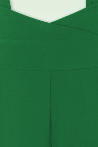 Vixen - Wide leg suspender pantalon in klaver groen 3