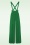 Vixen - Wide leg suspender pantalon in klaver groen