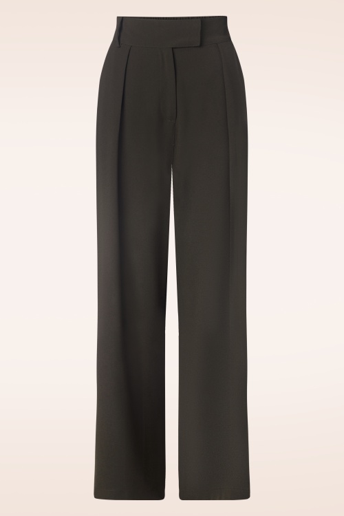 Vixen - Wide leg pantalon in zwart