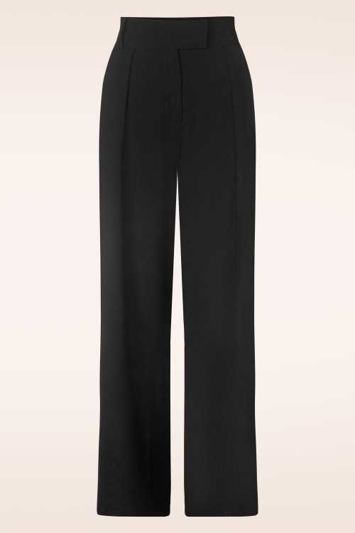 Vixen - Wide leg pantalon in zwart 2