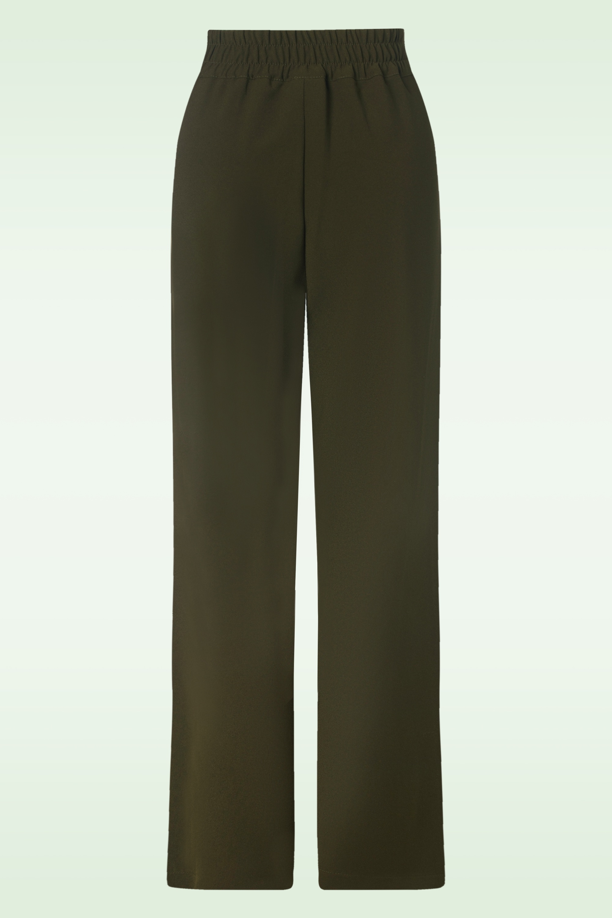 Vixen - Wide leg pantalon in olijfgroen 4