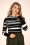 Vixen - High neck striped sweater in zwart en wit