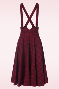 Vixen - Plaid suspender swing rok in rood 2