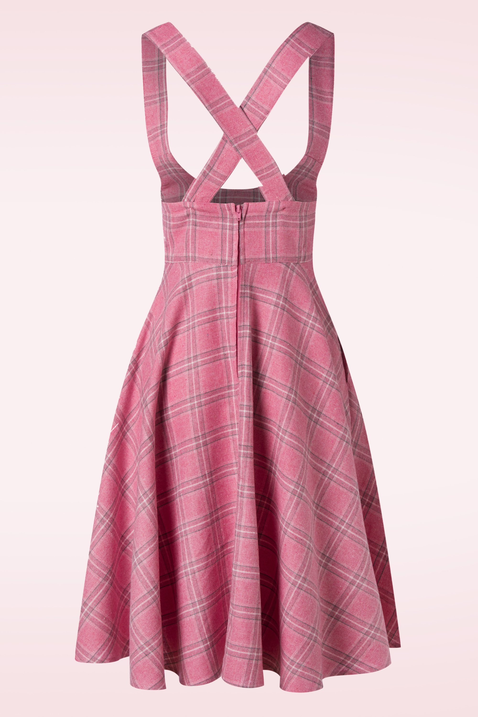 Vixen - Plaid pinafore rok in roze 3