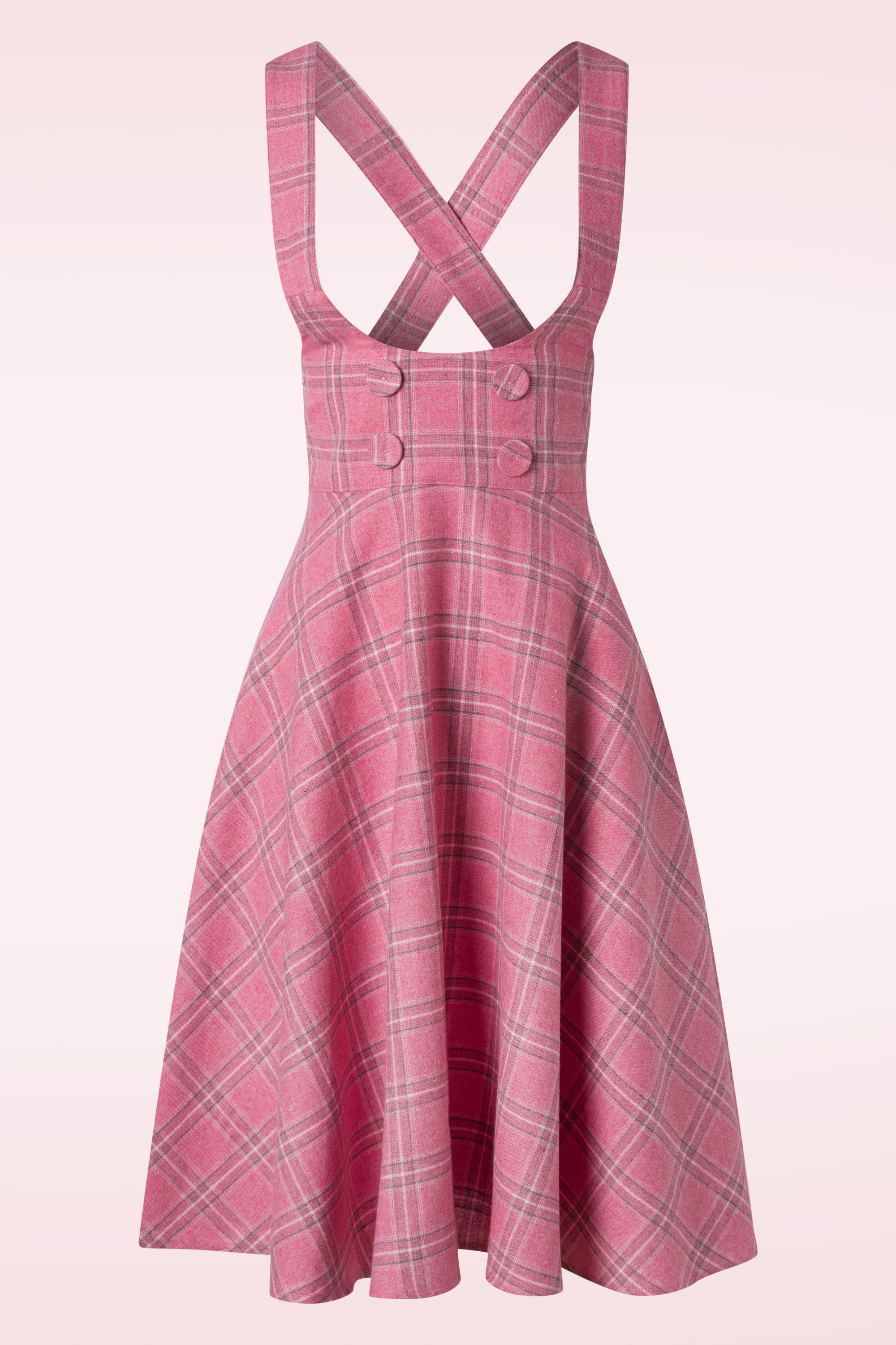 Pink tartan pinafore best sale