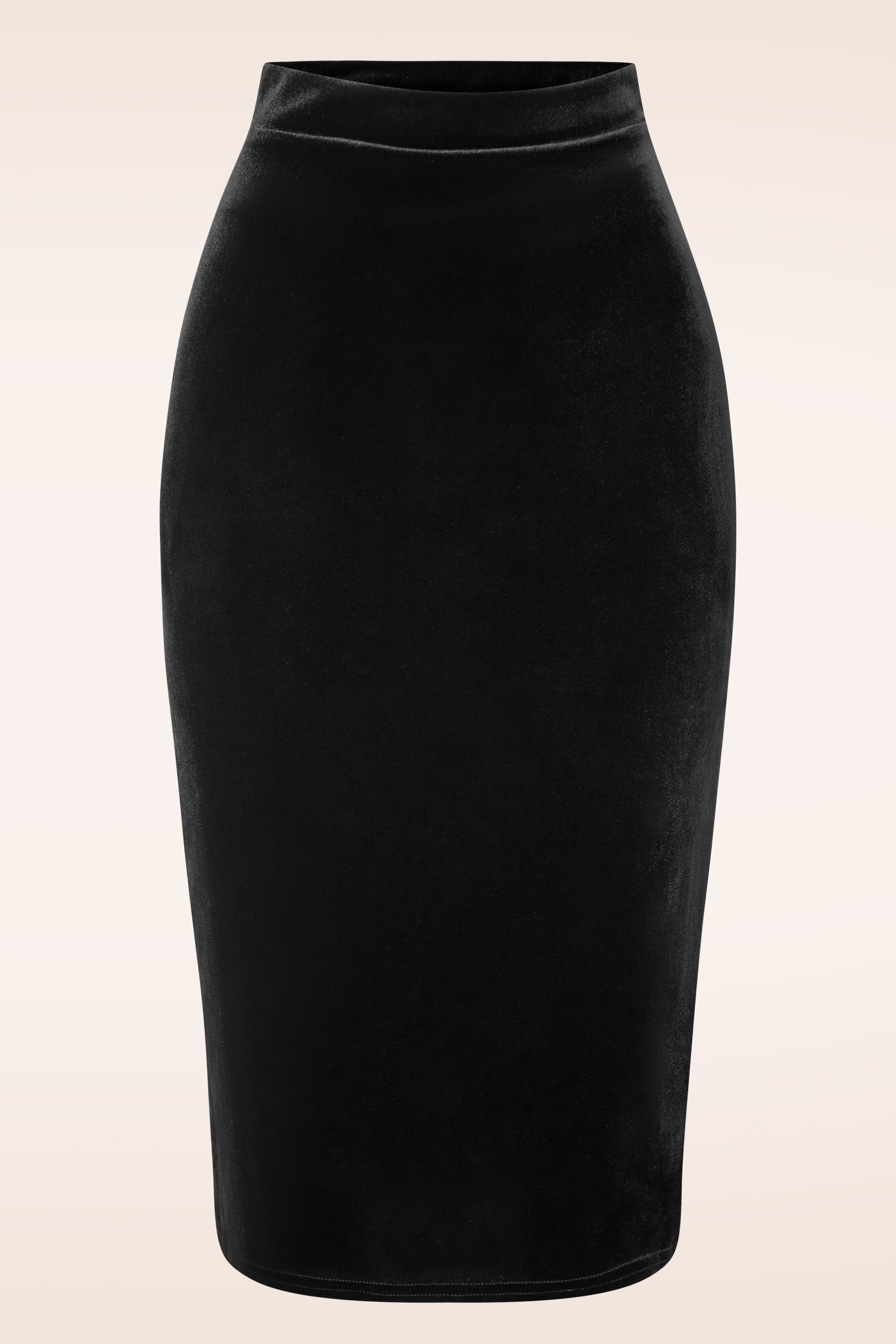 Vintage Chic for Topvintage - Glendie Velvet Pencil Rok in Zwart