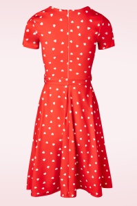 Vintage Chic for Topvintage - 50s Hannah Hearts Swing Dress in Lipstick Red 3