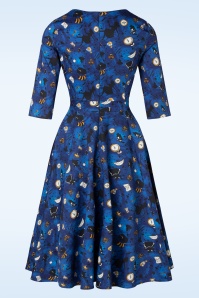 Topvintage Boutique Collection - Topvintage exclusive ~ Eliane Wonderland Swing jurk in blauw 6