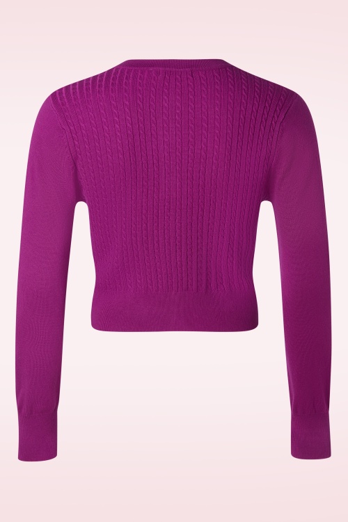 Banned Retro - Sylvia cardigan in magenta 3