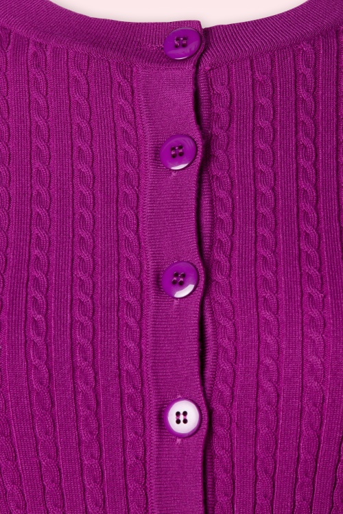 Banned Retro - Sylvia cardigan in magenta 2