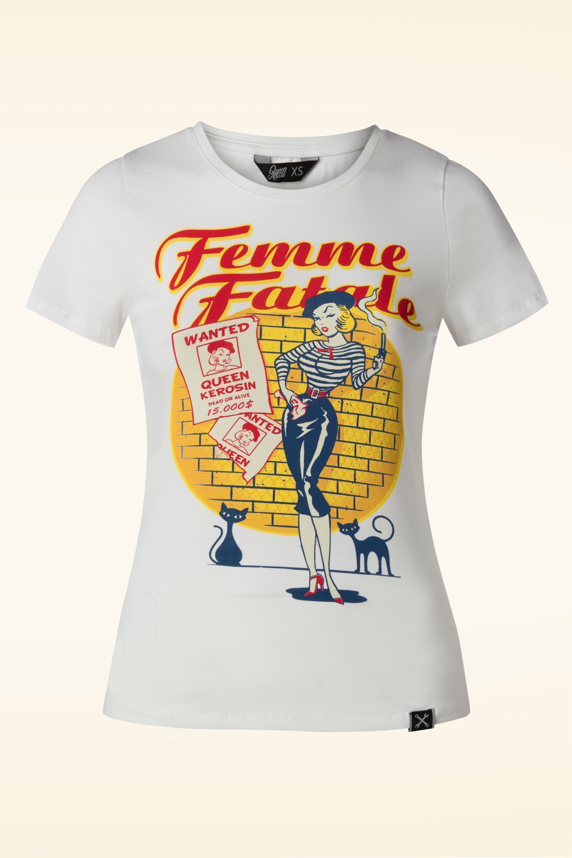 Queen Kerosin - Femme Fatale T-shirt in wit