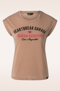 Queen Kerosin - Heartbreak Garage T-shirt in latte