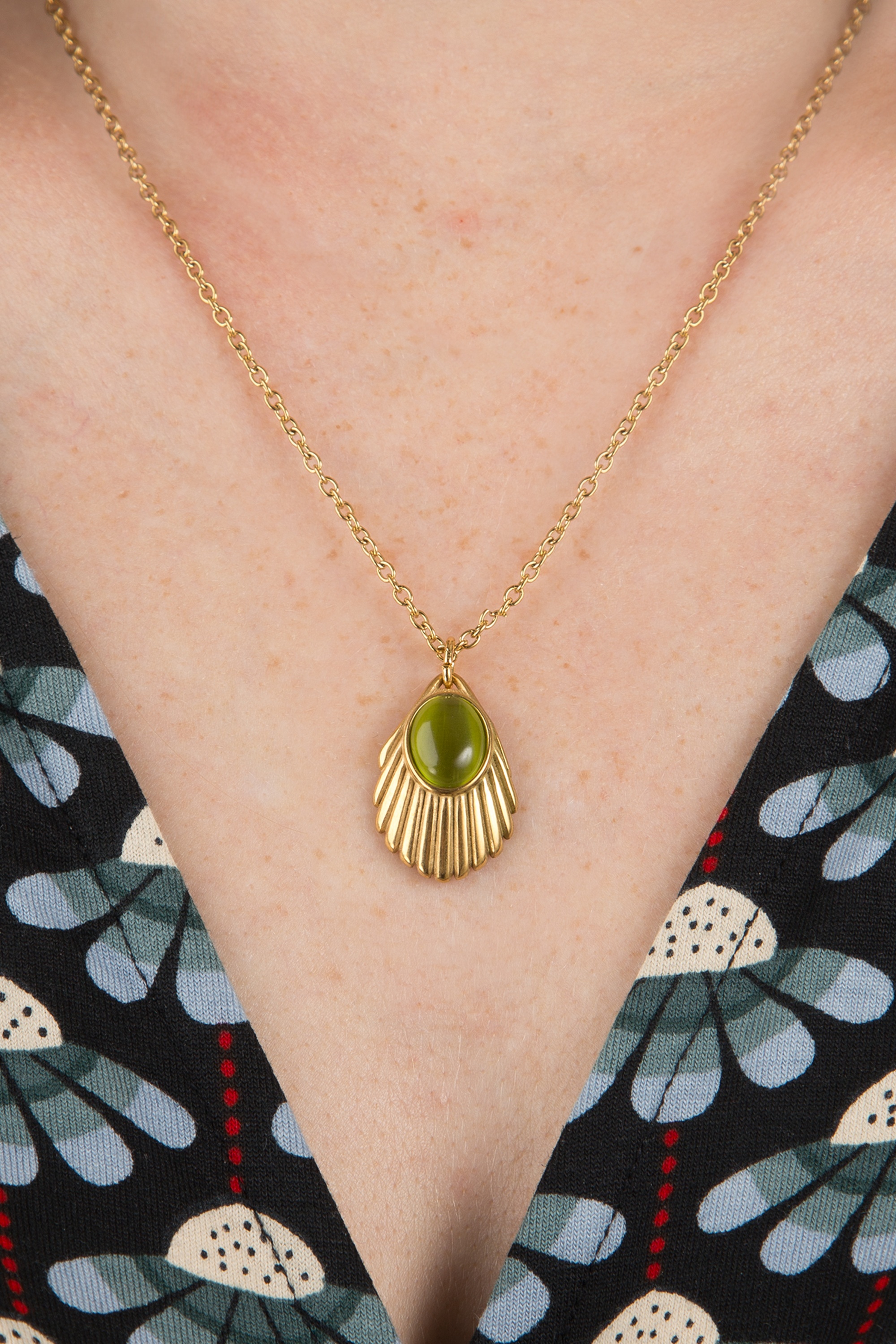 Urban Hippies - Venus ketting in herbal groen