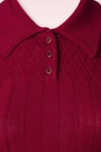 Emmy Design - The Tiptop merino wol gebreide top in bordeauxrood  2