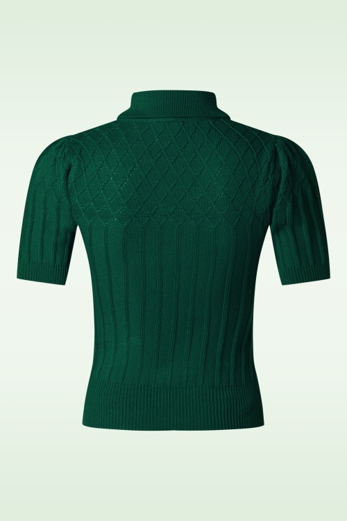 Emmy Design - The Tiptop merino wol gebreide top in flessengroen 3