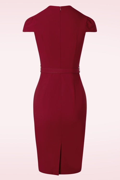 Vixen - Diamond neck bodycon jurk in rood 3