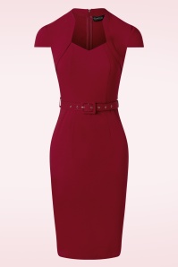 Vixen - Diamond neck bodycon jurk in rood