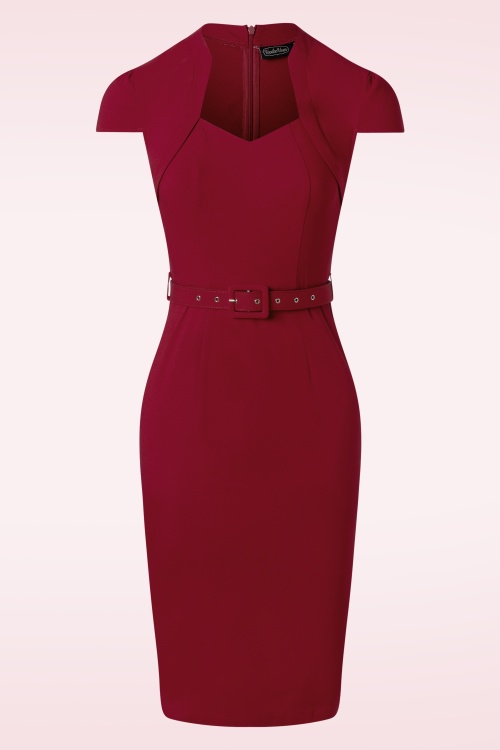 Vixen - Diamond neck bodycon jurk in rood