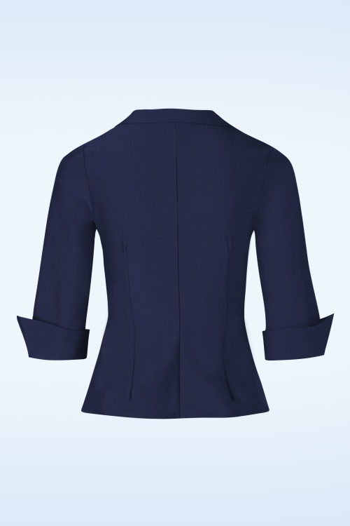 Glamour Bunny Business Babe - Dianne blouse in marineblauw 4