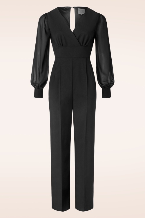 Glamour Bunny Business Babe - Sharon jumpsuit in zwart 2