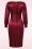 Glamour Bunny - The Moira Satin pencil jurk in Merlot 5