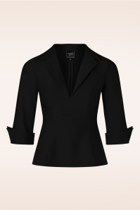 Glamour Bunny Business Babe - Dianne blouse in stijlvol zwart 2