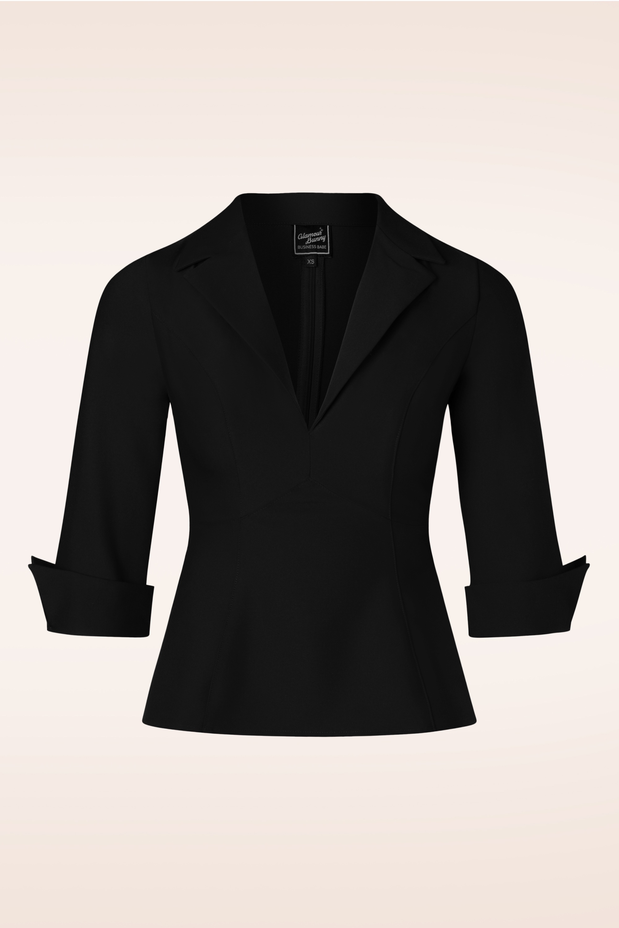 Glamour Bunny Business Babe - Dianne blouse in stijlvol zwart 2