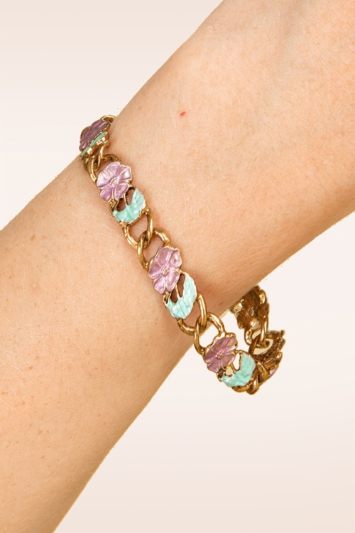 Urban Hippies - Vintage Garland armband in lila en turquoise