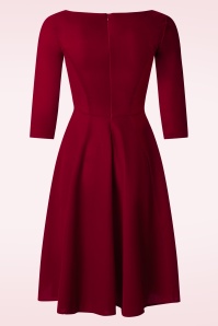 Hearts & Roses - Valerie velours swing jurk in rood 3