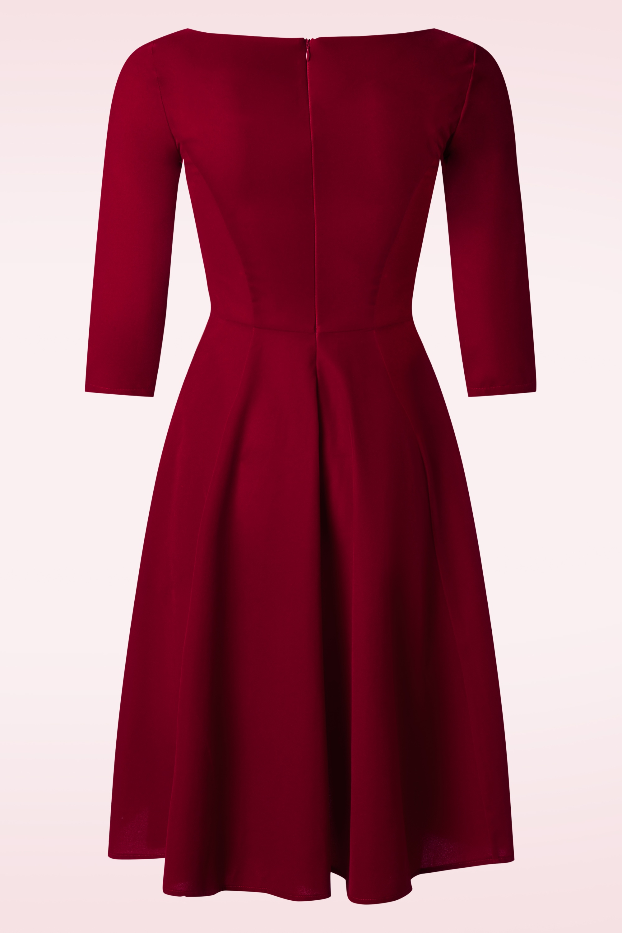 Hearts & Roses - Valerie velours swing jurk in rood 3