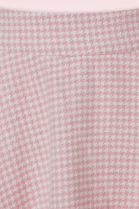 Banned Retro - Florence Houndstooth gebreide swing rok in roze 2