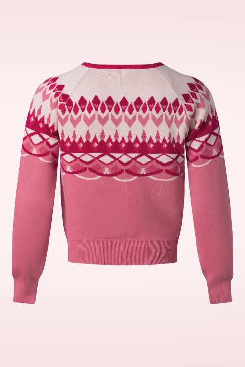 Blutsgeschwister - Happy Heritage cardigan in Nostalgic Island Pink 3