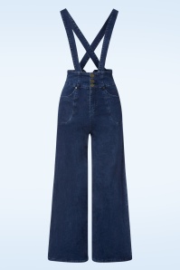 Banned Retro - Denim Day broek in denim blauw