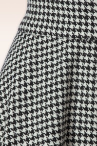 Banned Retro - Florence Houndstooth gebreide swing rok in zwart  2