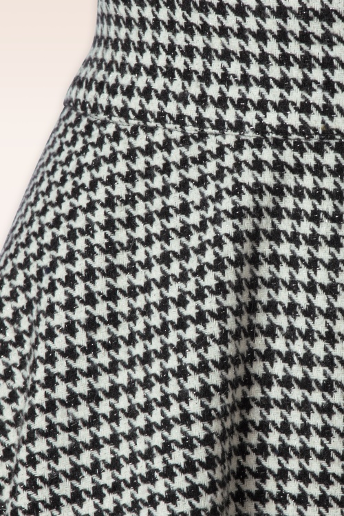 Banned Retro - Florence Houndstooth gebreide swing rok in zwart  2