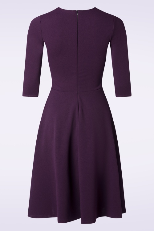 Vintage Chic for Topvintage - Leah swing jurk in aubergine 3